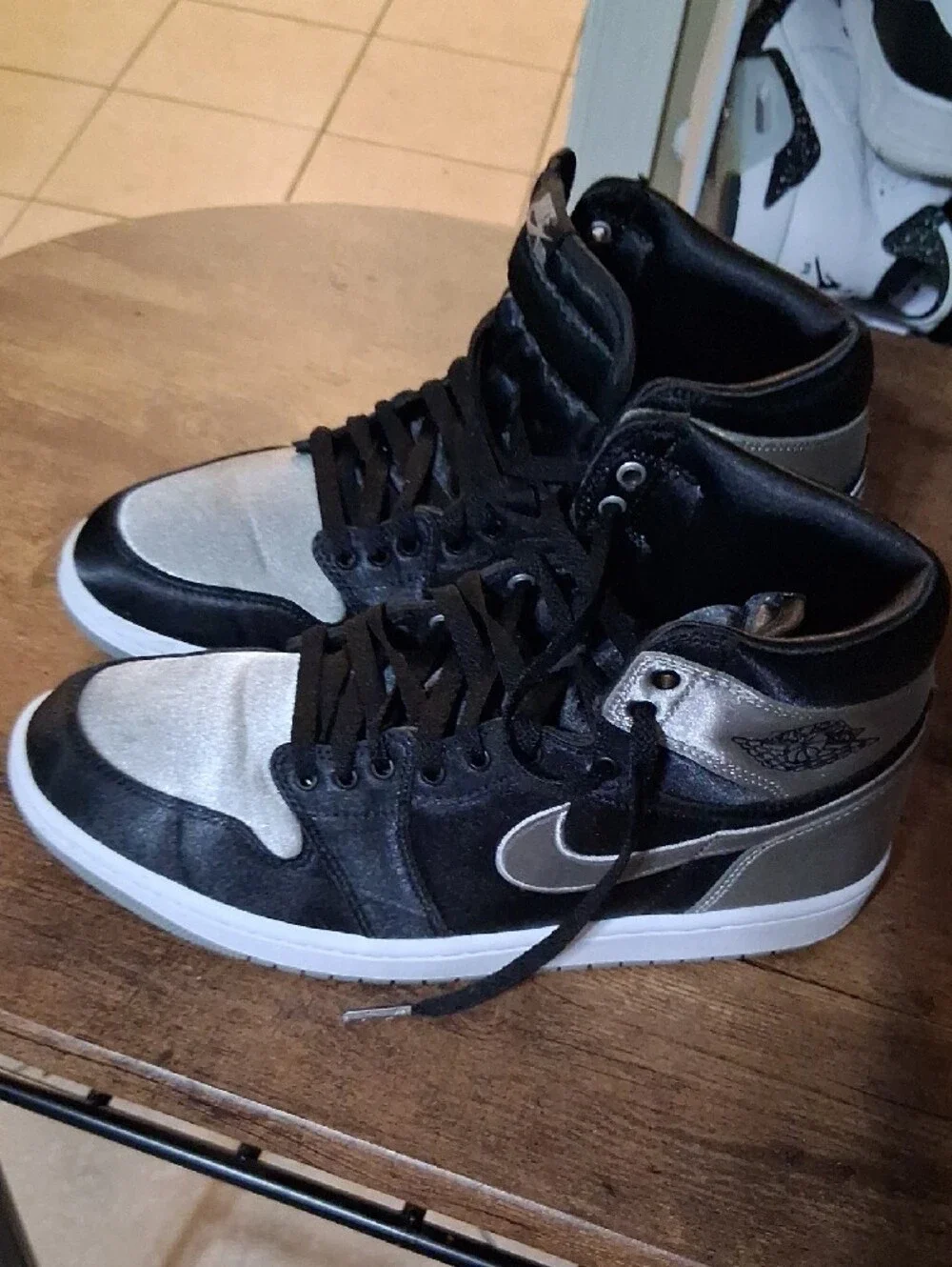 Jordan Men’s High-Top Sneakers in Black & Silver